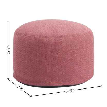 Red Outdoor Pouf Ottoman, Weather-Ready Patio Ottoman for Seating