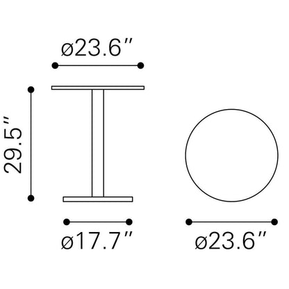 Bistro Table, White & Black, Round MDF Top, Steel Base