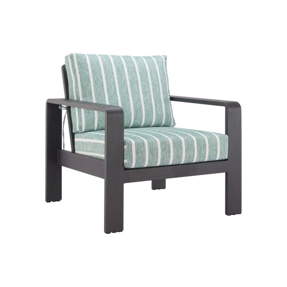 Green Aluminum Outdoor Chair, Modern Patio Seating for Garden or Deck