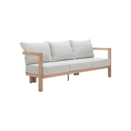 Gray Patio Couch, Outdoor Sofa With Aluminum Frame and 3-Seat Cushion Design