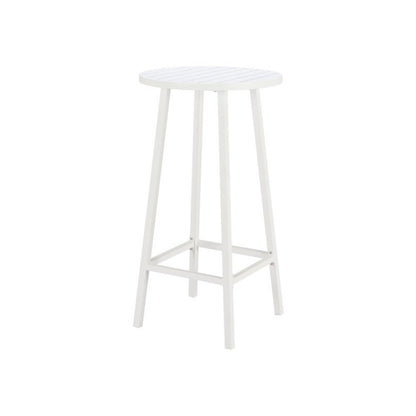 White Small Round Bistro Table, High Top Outdoor Table for Patios