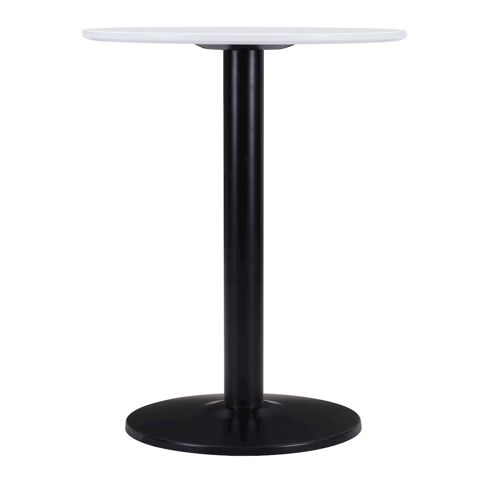 Bistro Table, White & Black, Round MDF Top, Steel Base