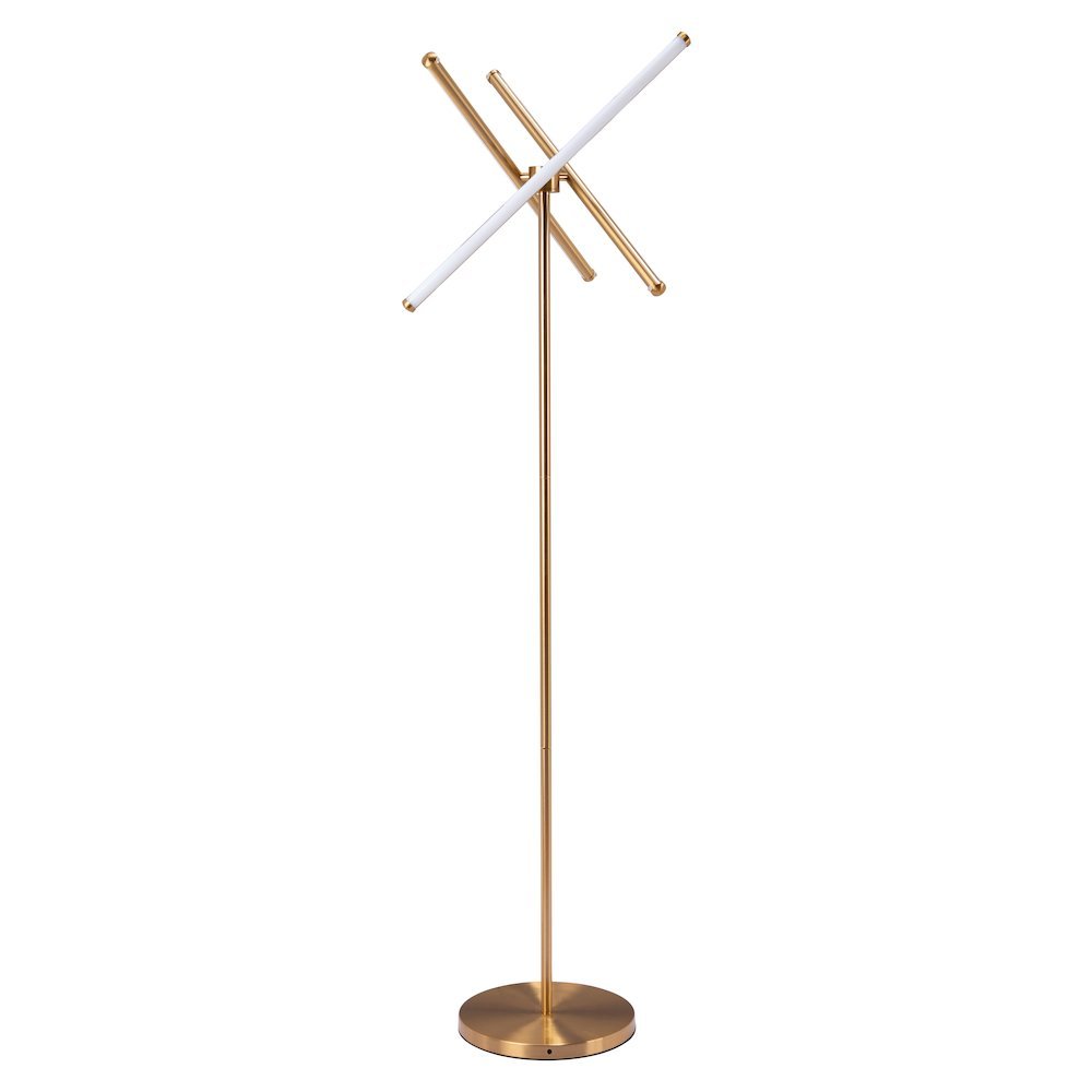 Floor Lamp, Brass, Works with Dimmer, Steel and Silicone