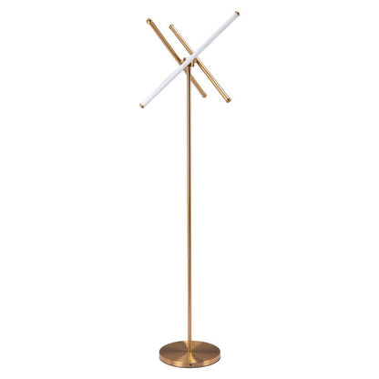 Floor Lamp, Brass, Works with Dimmer, Steel and Silicone
