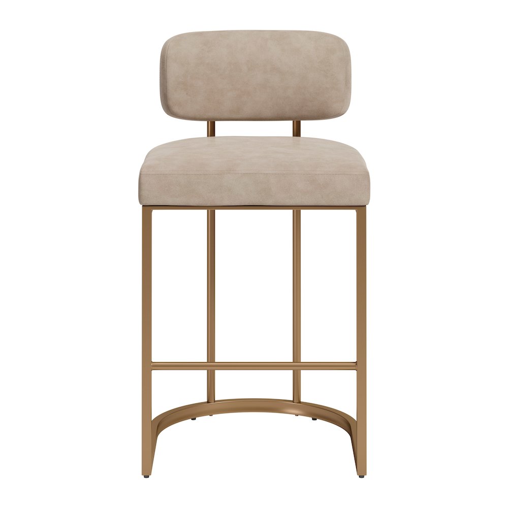 Velar Counter Stool (Set of 2) Beige & Bronze