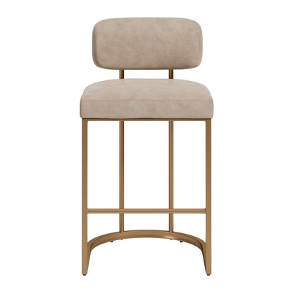 Velar Counter Stool (Set of 2) Beige & Bronze