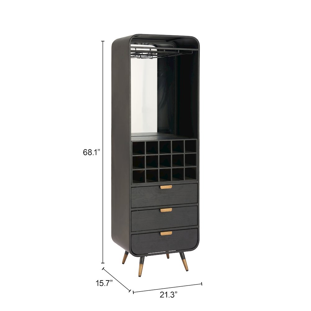 Magara Bar Cabinet Black