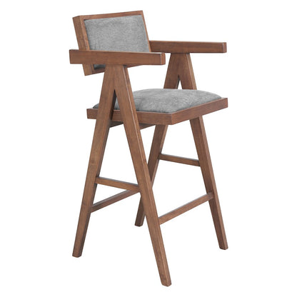 Delhi Barstool (Set of 2) Gray & Walnut