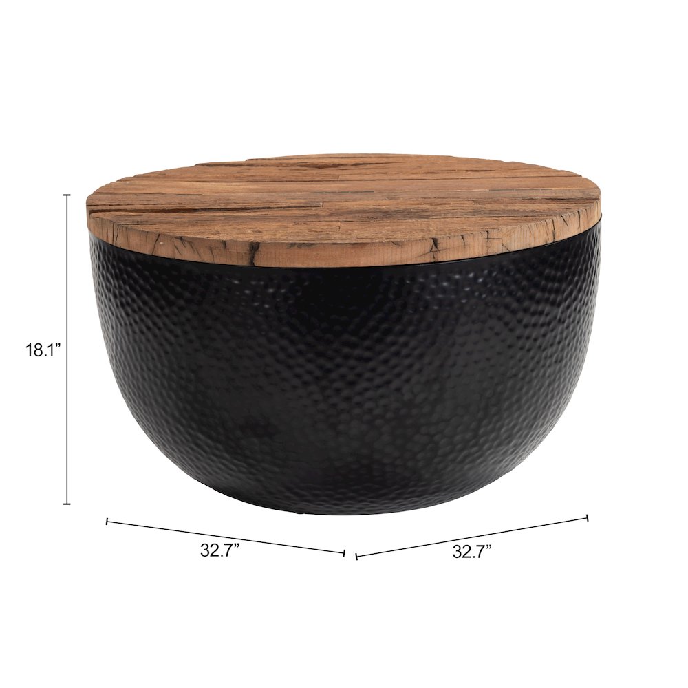 Duskan Storage Coffee Table Natural & Black