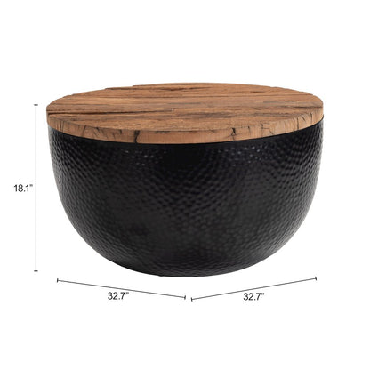Duskan Storage Coffee Table Natural & Black