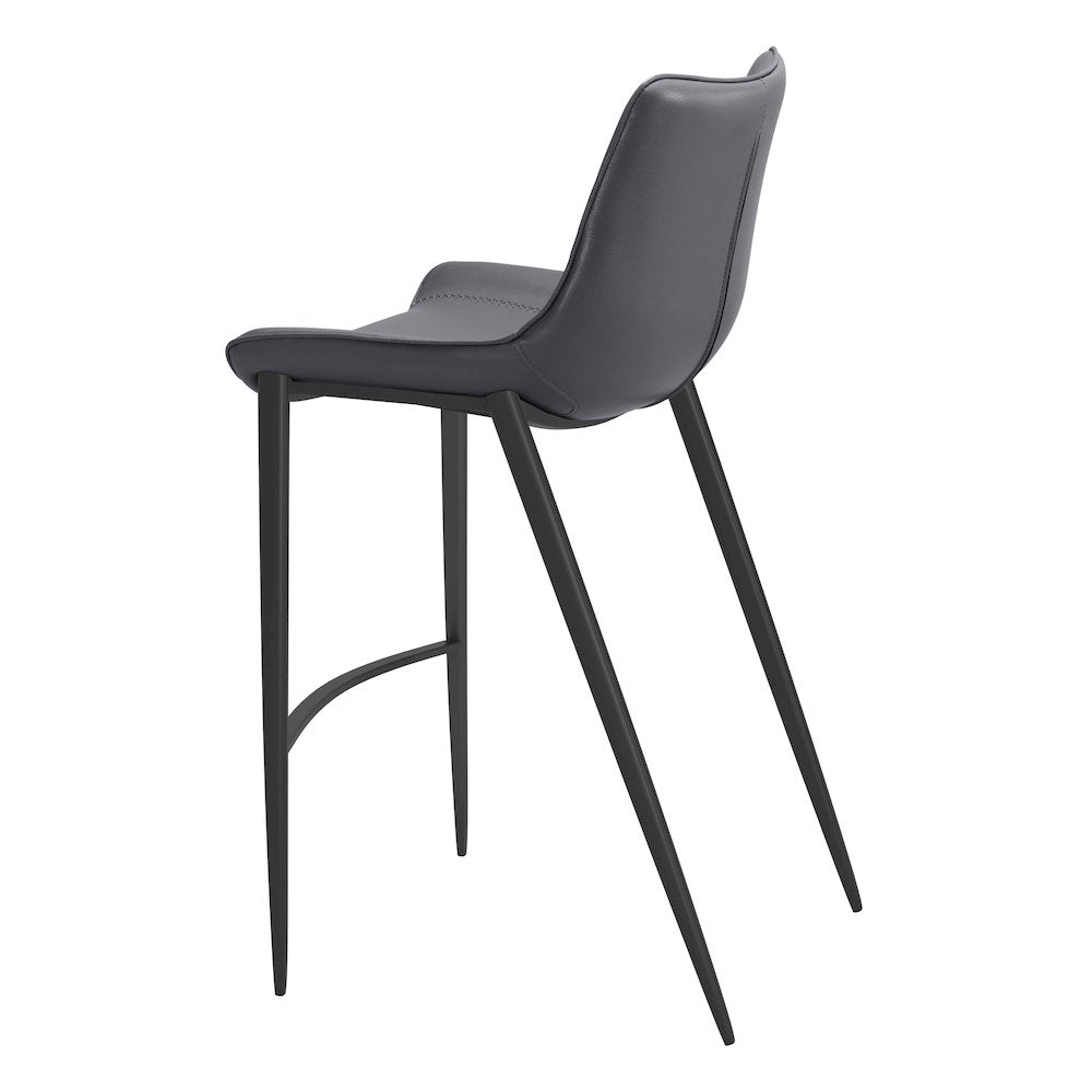 Magnus Barstool (Set of 2) Dark Gray & Black