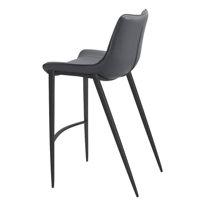 Magnus Barstool (Set of 2) Dark Gray & Black