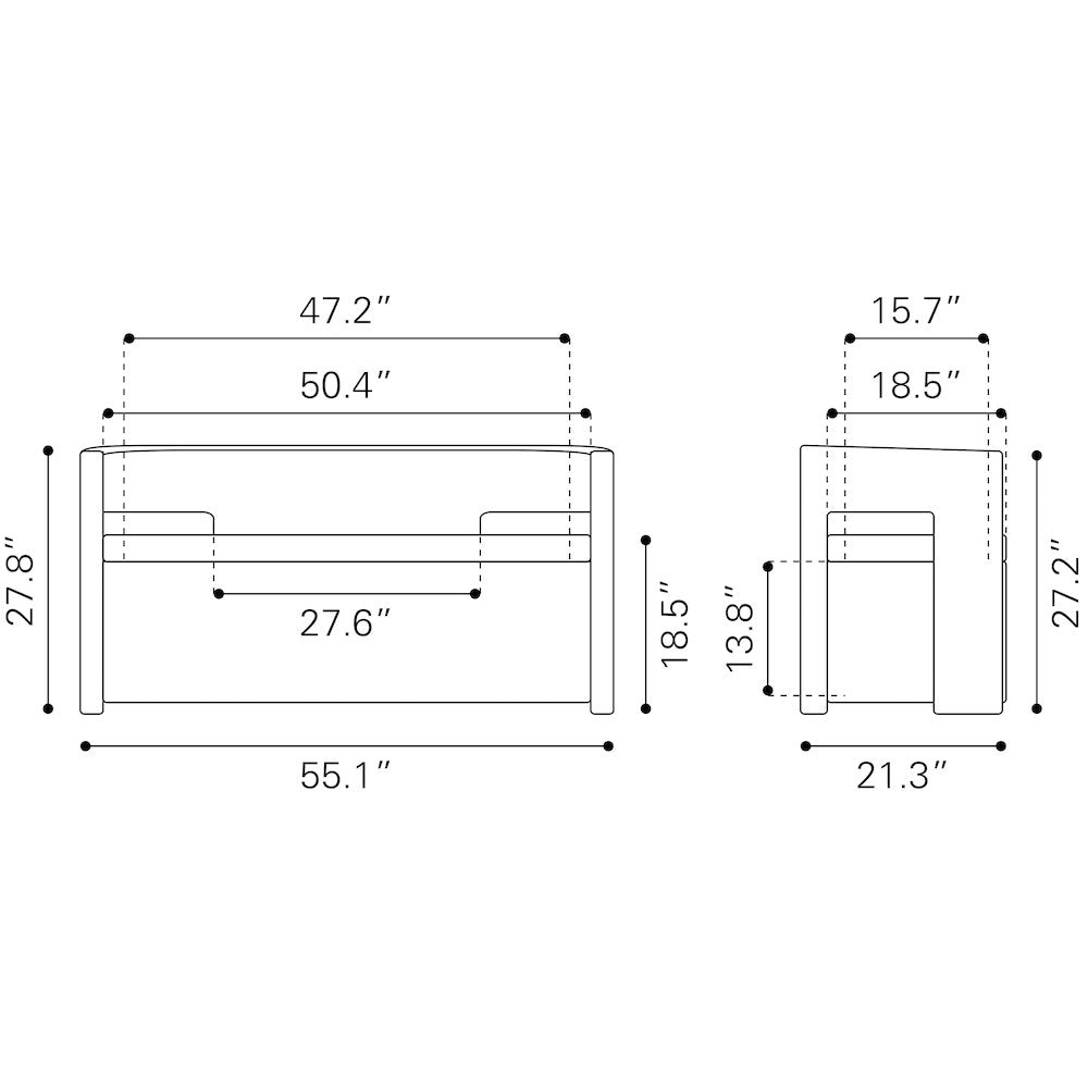 Papua Storage Bench Gray