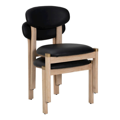 Rilou Dining Chair (Set of 2) Black & Natural