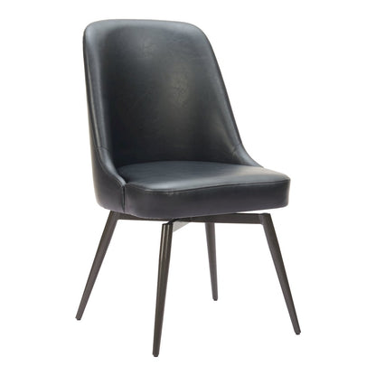 Keppel Swivel Dining Chair (Set of 2) Black