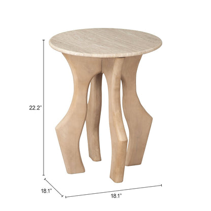 Eda Side Table White & Natural