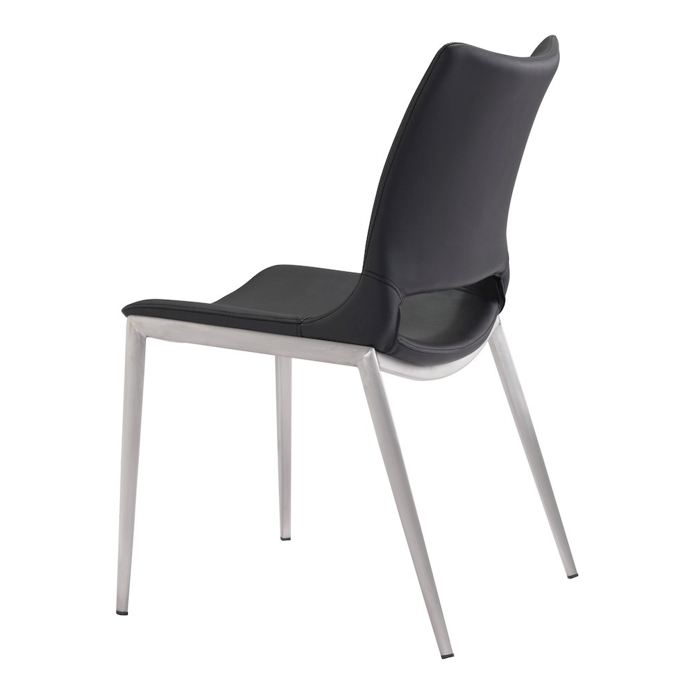 Ace Dining Chair (Set of 2) Black & Silver
