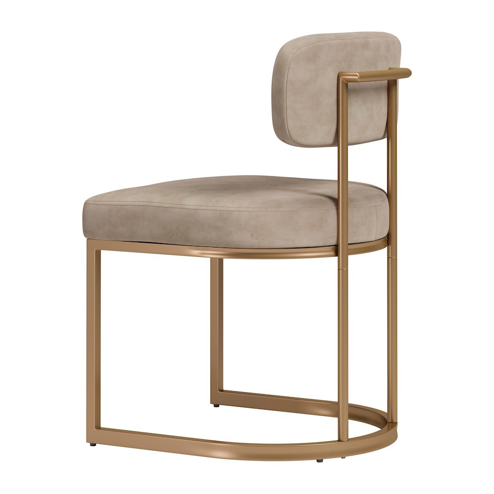 Velar Dining Chair (Set of 2) Beige & Bronze