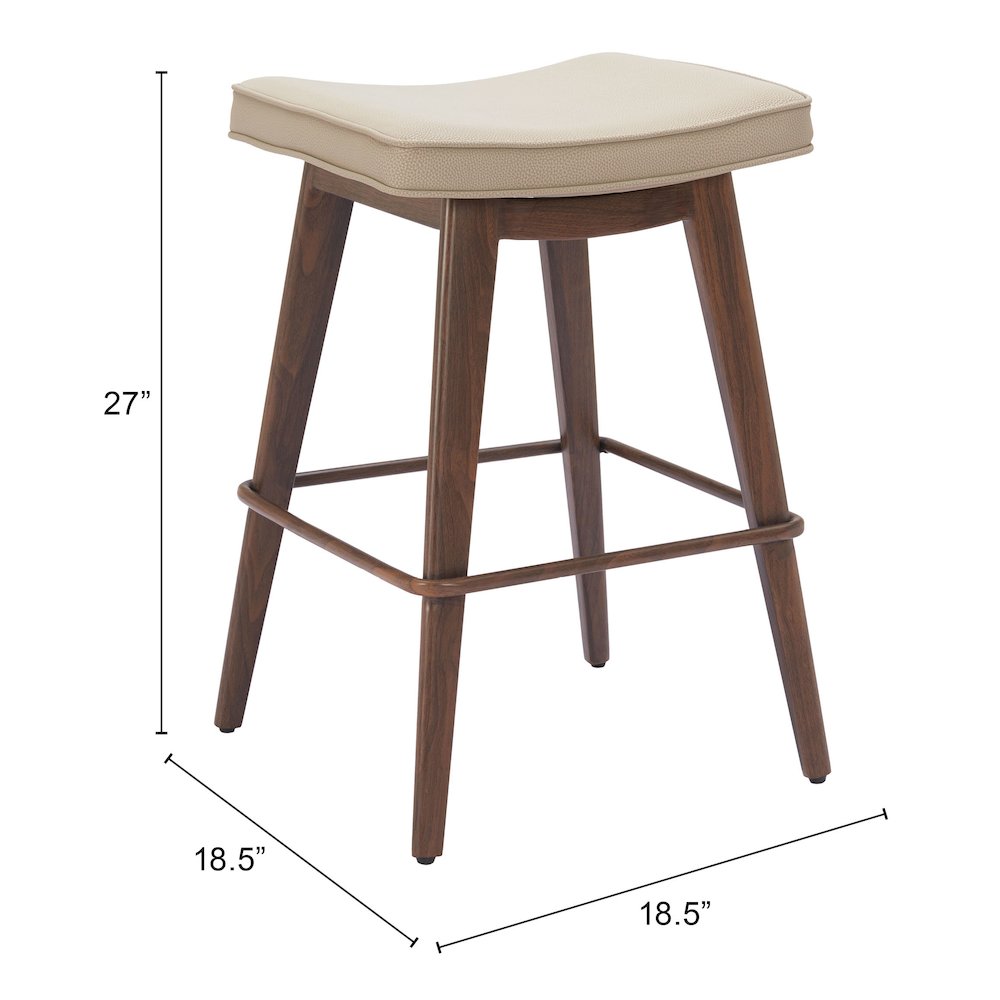 Divat Counter Stool (Set of 2) Beige & Walnut