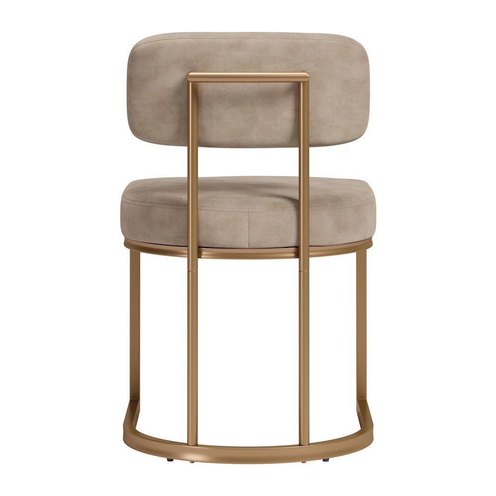 Velar Dining Chair (Set of 2) Beige & Bronze