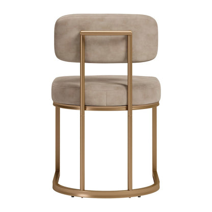 Velar Dining Chair (Set of 2) Beige & Bronze