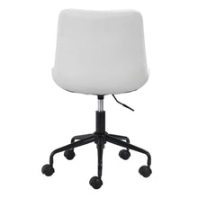 White Mid-Back Office Chair with Plywood Frame and Polyurethane Upholstery