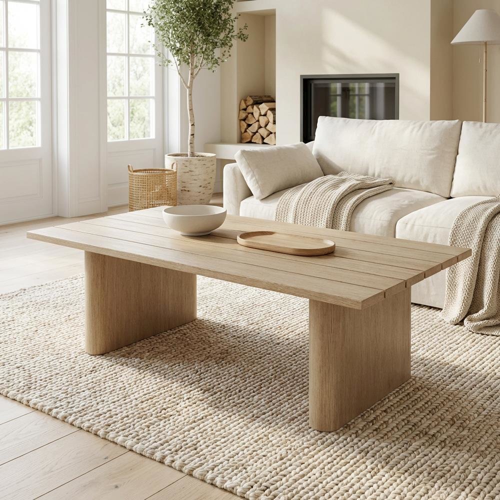 Brown Aluminum Coffee Table with Rectangle Top and Modern Design