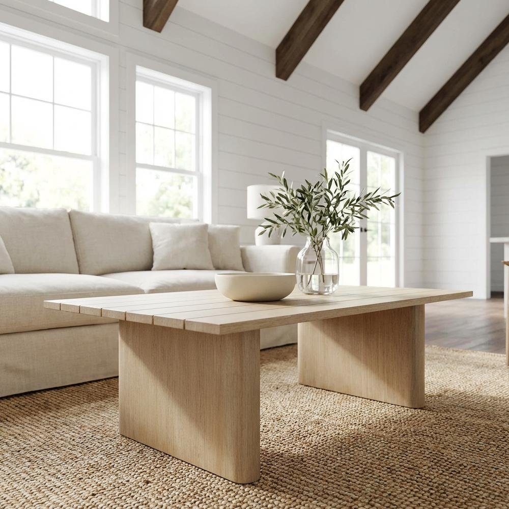Brown Aluminum Coffee Table with Rectangle Top and Modern Design