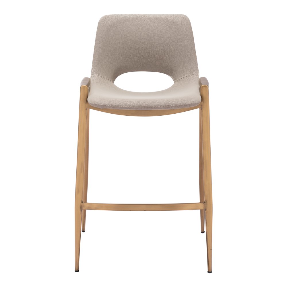 Desi Counter Stool (Set of 2) Beige & Gold