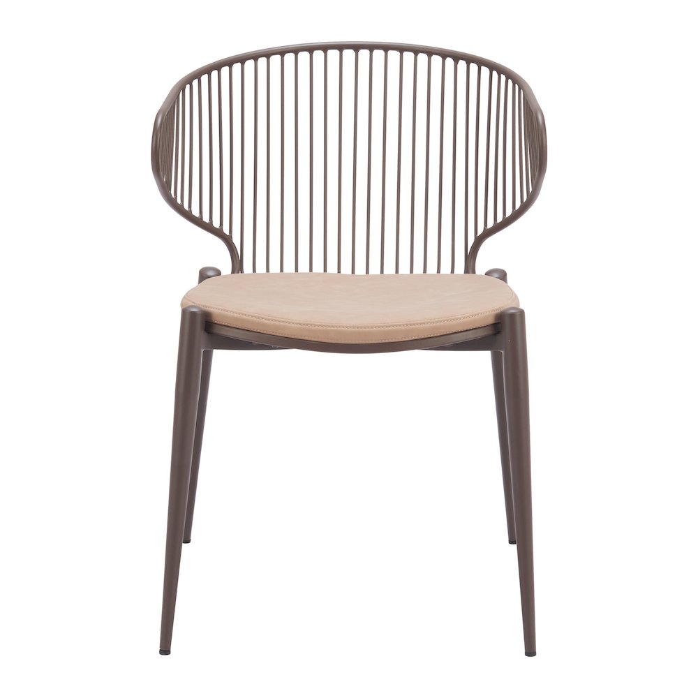 Silues Dining Chair (Set of 2) Taupe & Brown