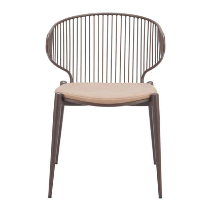 Silues Dining Chair (Set of 2) Taupe & Brown