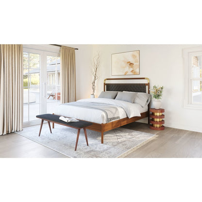 Netz Queen Bed Black & Walnut