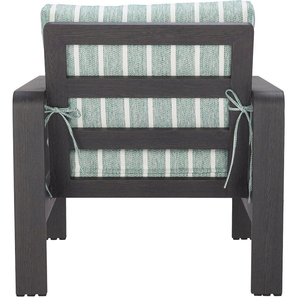 Green Aluminum Outdoor Chair, Modern Patio Seating for Garden or Deck