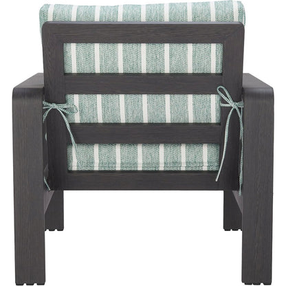 Green Aluminum Outdoor Chair, Modern Patio Seating for Garden or Deck