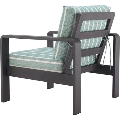 Green Aluminum Outdoor Chair, Modern Patio Seating for Garden or Deck