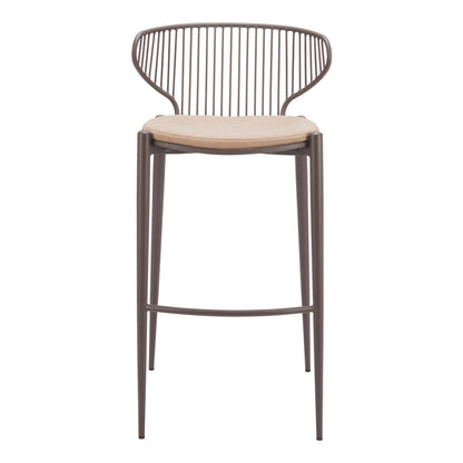 Silues Barstool (Set of 2) Taupe & Brown