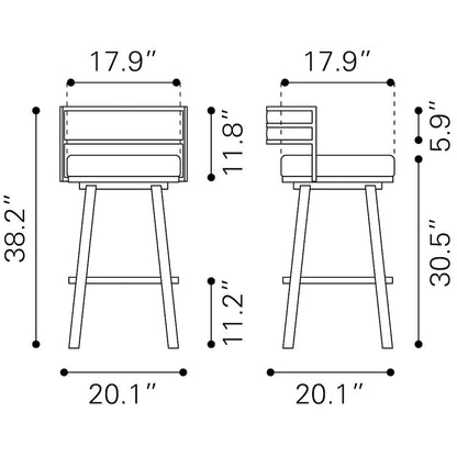 Gimsby Swivel Barstool Black