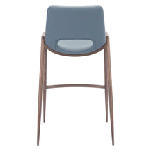 Gray Desi Modern Bar Stool Set of 2 with Plywood Frame and Polyurethane Upholstery