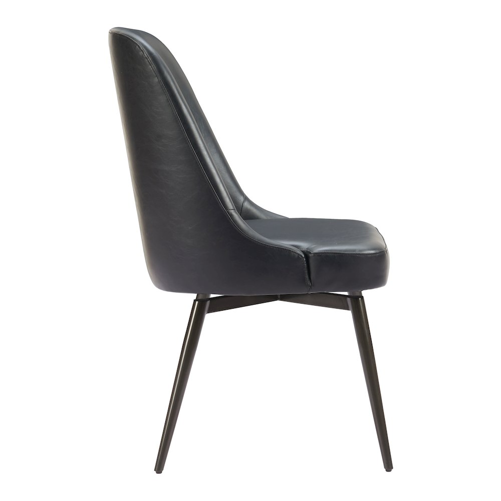 Keppel Swivel Dining Chair (Set of 2) Black