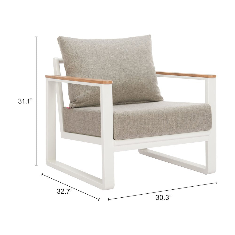 Welt Armchair Taupe & White