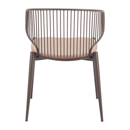 Silues Dining Chair (Set of 2) Taupe & Brown