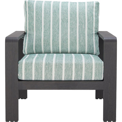 Green Aluminum Outdoor Chair, Modern Patio Seating for Garden or Deck