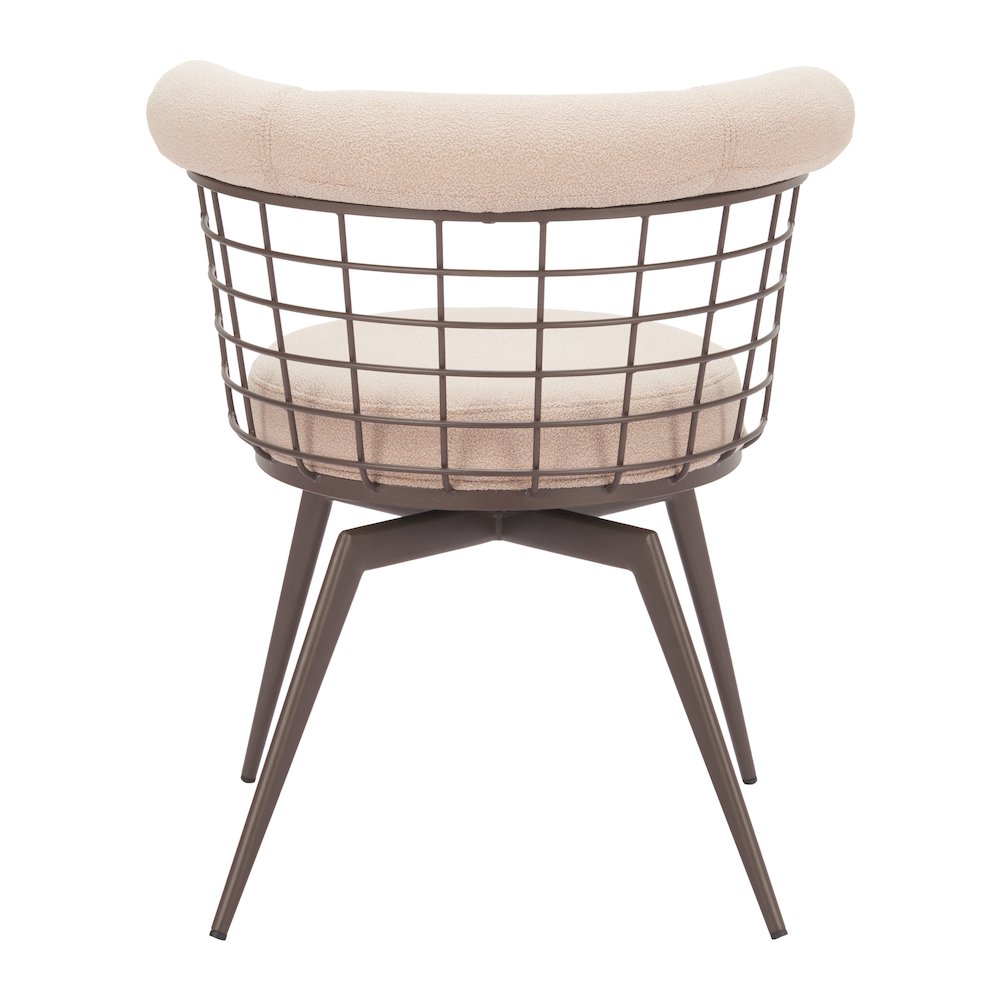 Saku Swivel Dining Chair Beige & Brown