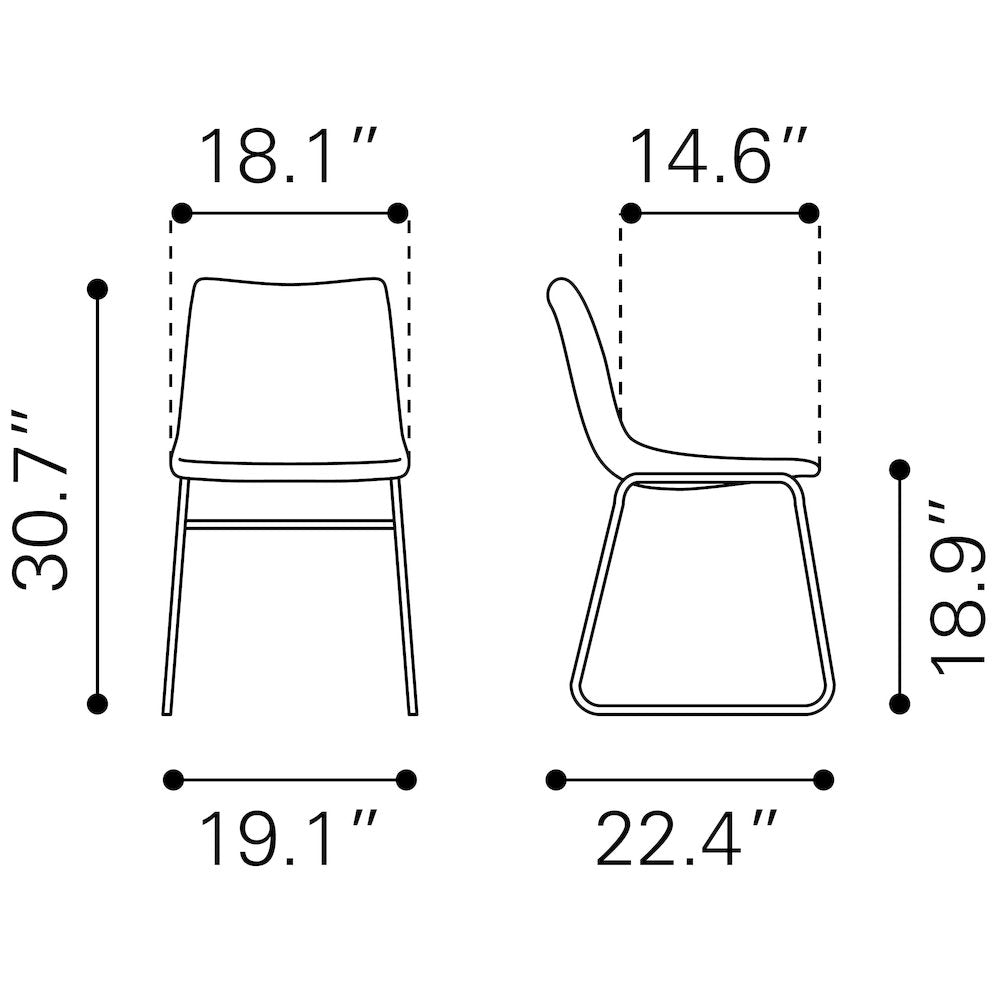 Smart Dining Chair (Set of 2) Charcoal