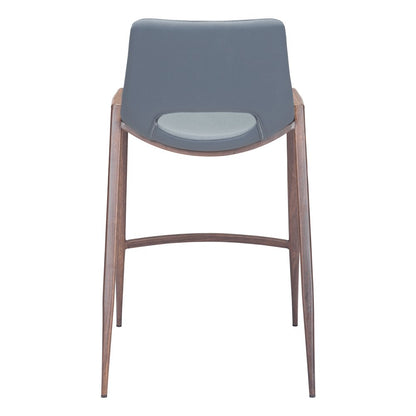 Desi Counter Stool (Set of 2) Azure Gray & Walnut