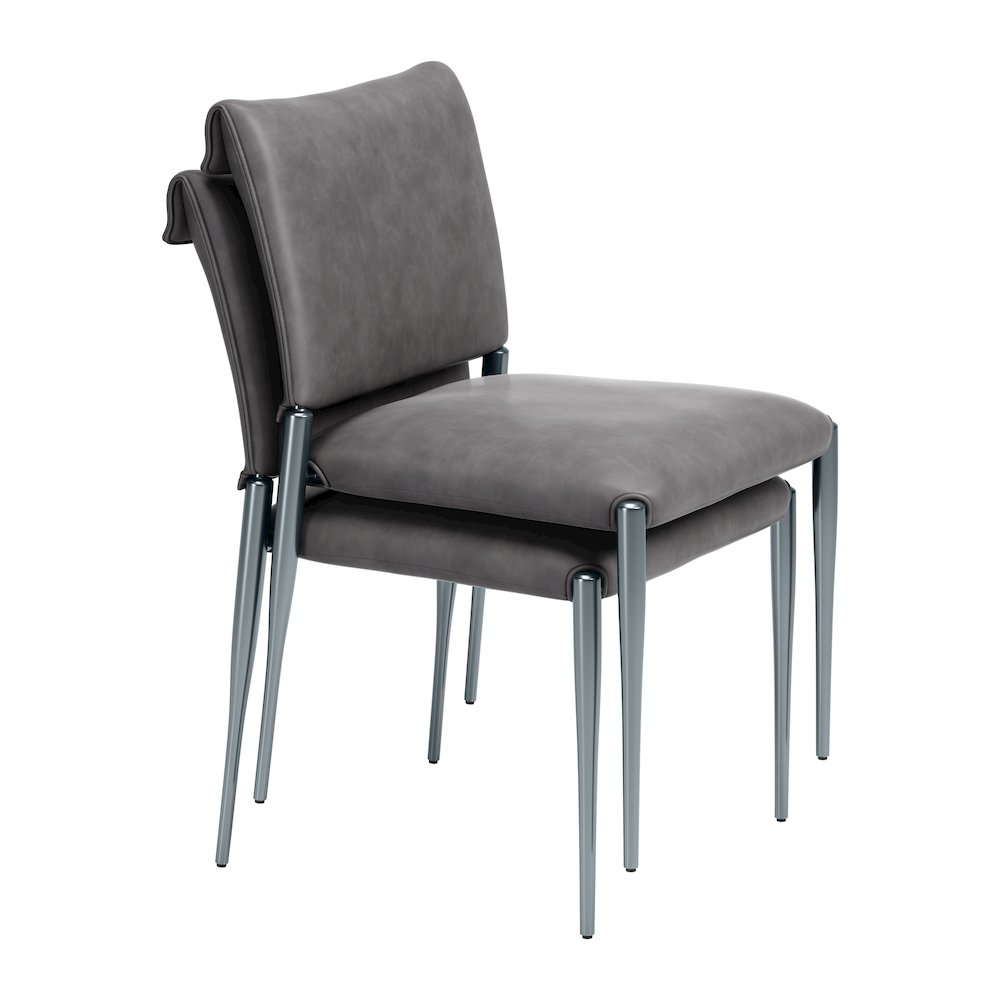 Freesia Dining Chair (Set of 2) Charcoal Gray