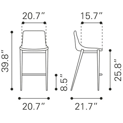 Magnus Counter Stool (Set of 2) Black & Walnut