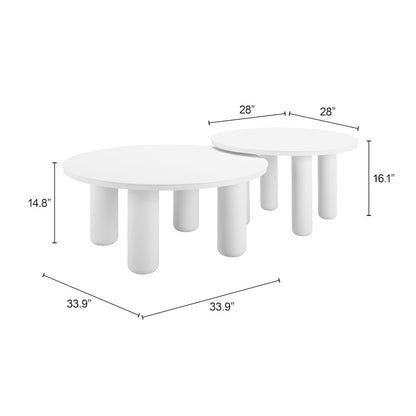 Ola Coffee Table Set (2-Piece) White