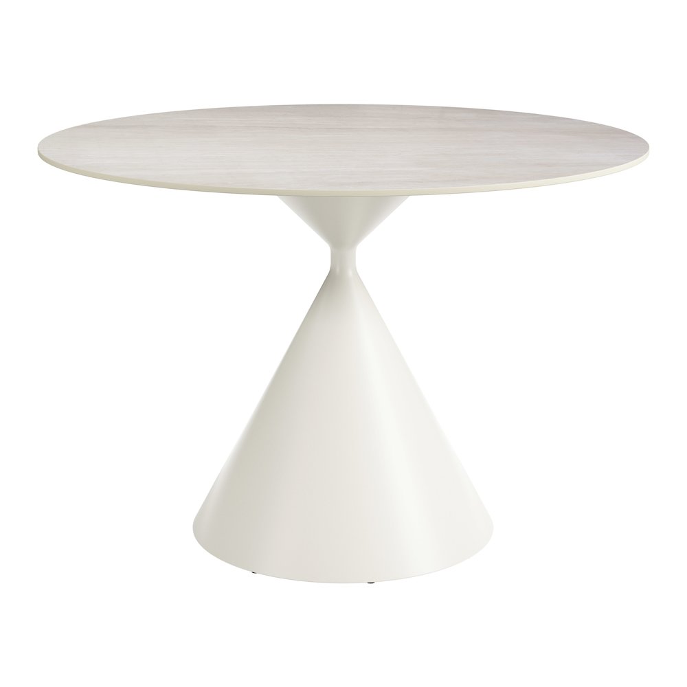 Plinn Dining Table Light Beige & White