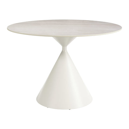 Plinn Dining Table Light Beige & White
